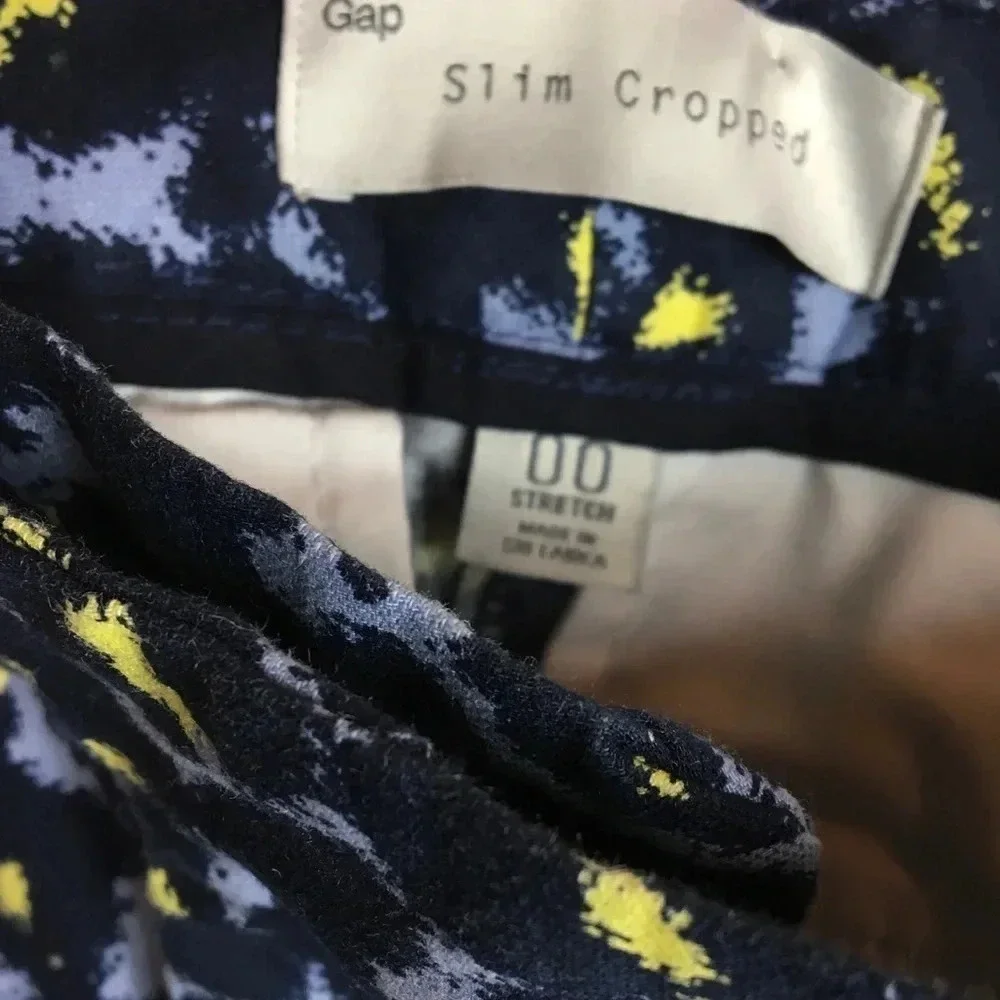 Gap Slim Cropped Animal Print Stretch Pants 0